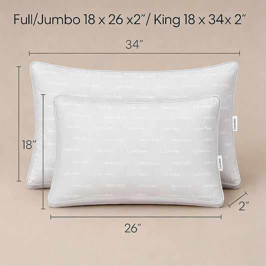 Calvin Klein Juego de 2 almohadas de hotel de lujo, tamaño King, de...