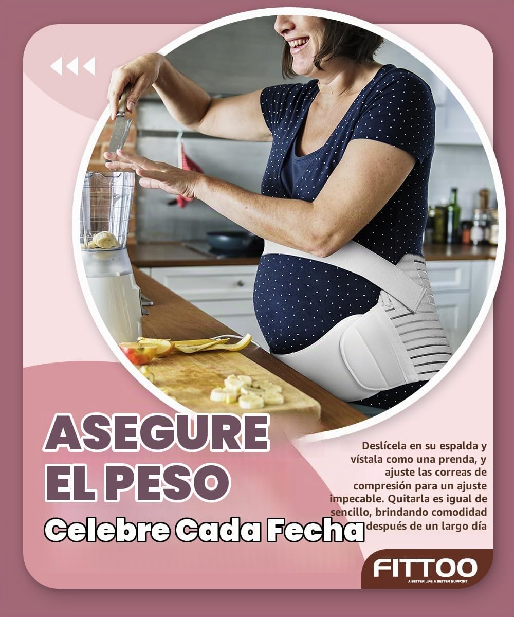 FITTOO Cinturón de maternidad, soporte para la espalda, banda para...