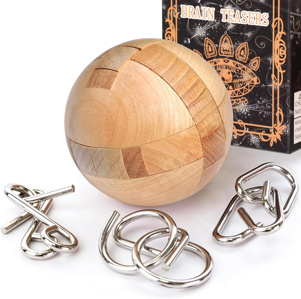 Rompecabezas de madera Kingou acertijos de bola mágica, juegos de i...