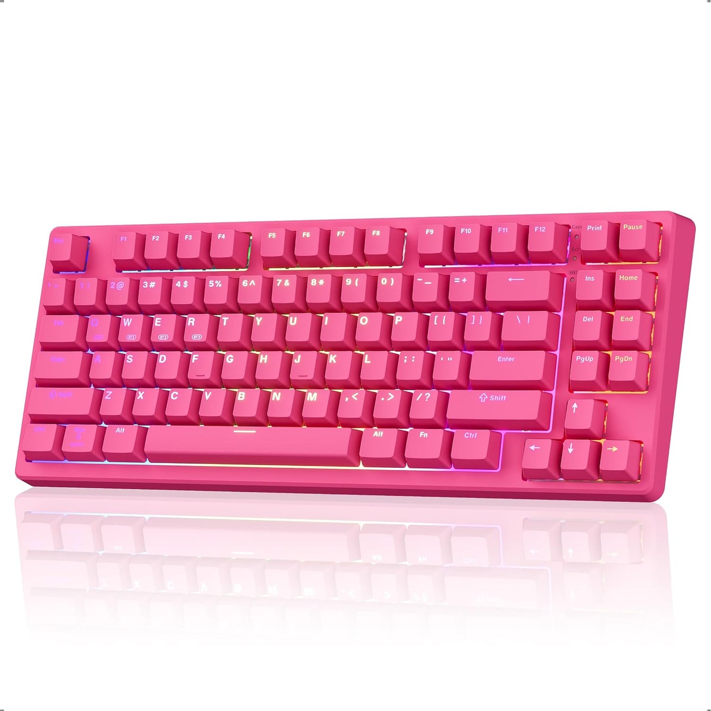 Kisnt KN85 Teclado mecánico silencioso inalámbrico, diseño del 75%,...