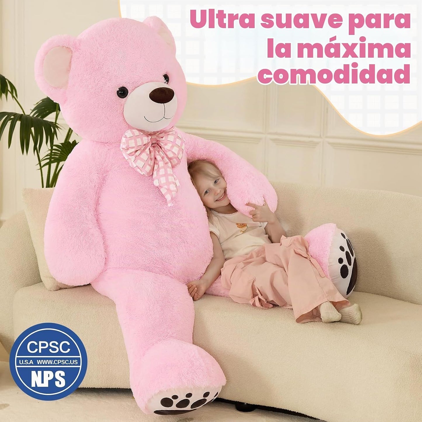 MorisMos Oso de peluche grande de 5 pies, enormes osos de peluche d...