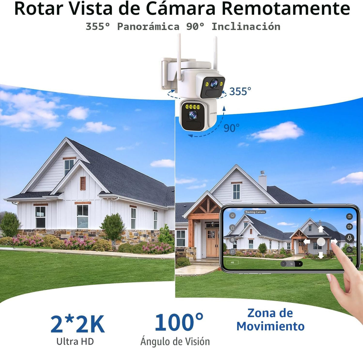 Luovisee Cámaras de seguridad solares inalámbricas para exteriores,...
