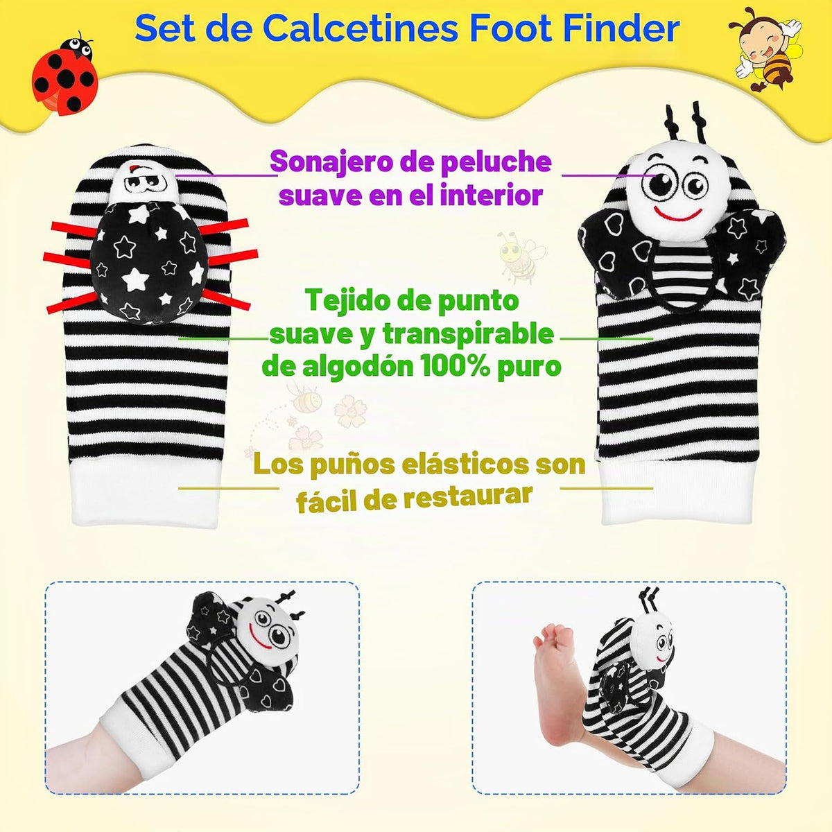 Zendstanding Juguetes para bebés de 0 a 6 meses \u2013 Juego de cal...
