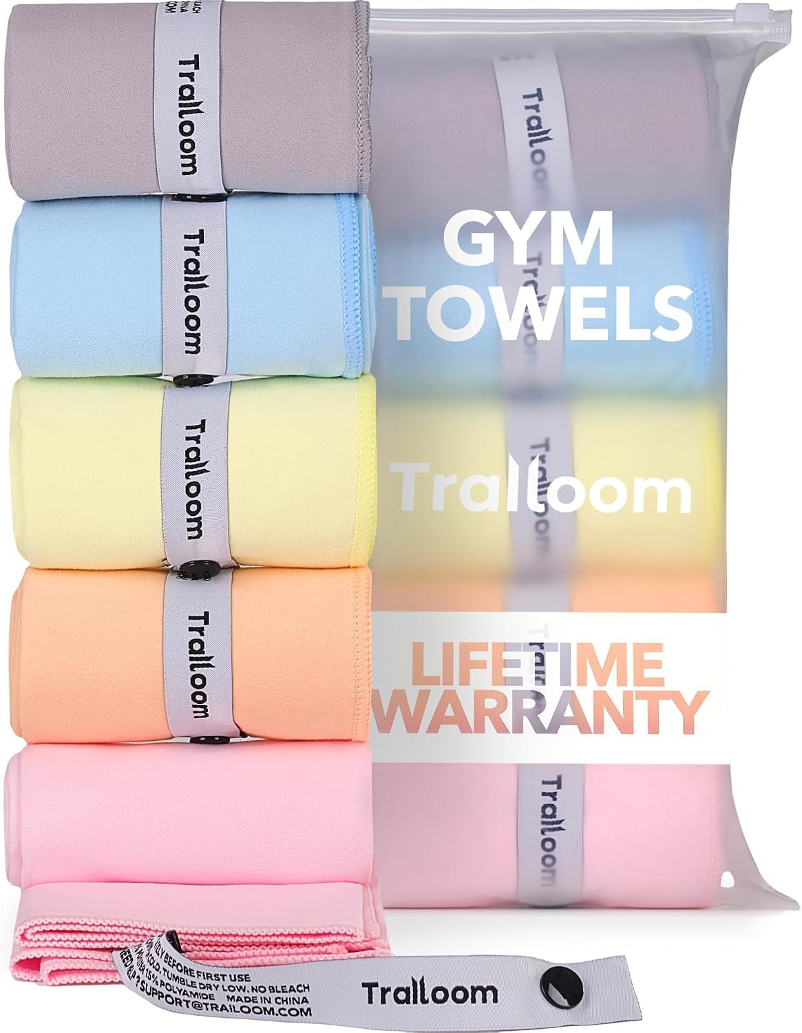 Trailoom Toallas de gimnasio de microfibra, de secado rápido, altam...