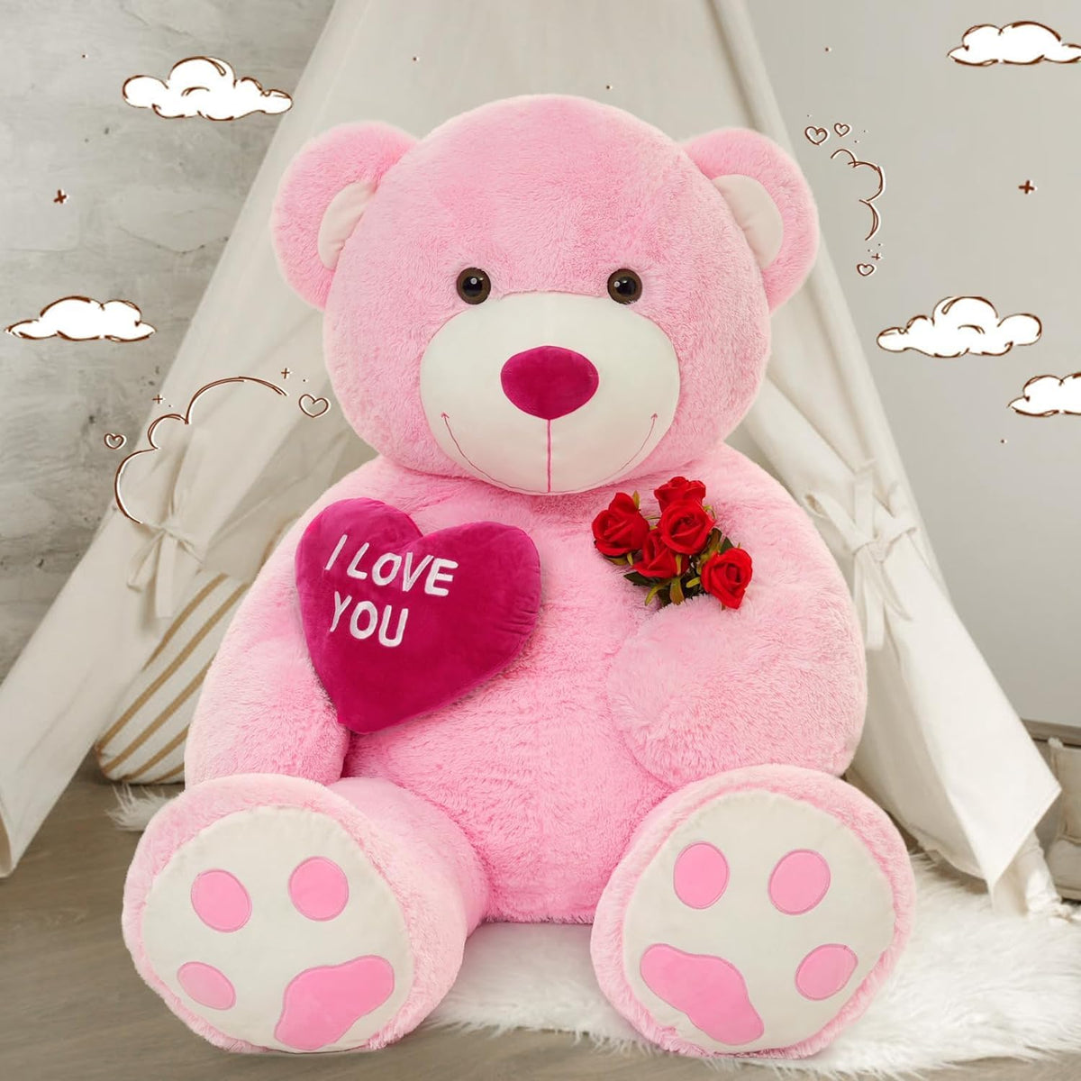MaoGoLan Oso de peluche gigante de 5 pies \u2013 I Love You Corazón...
