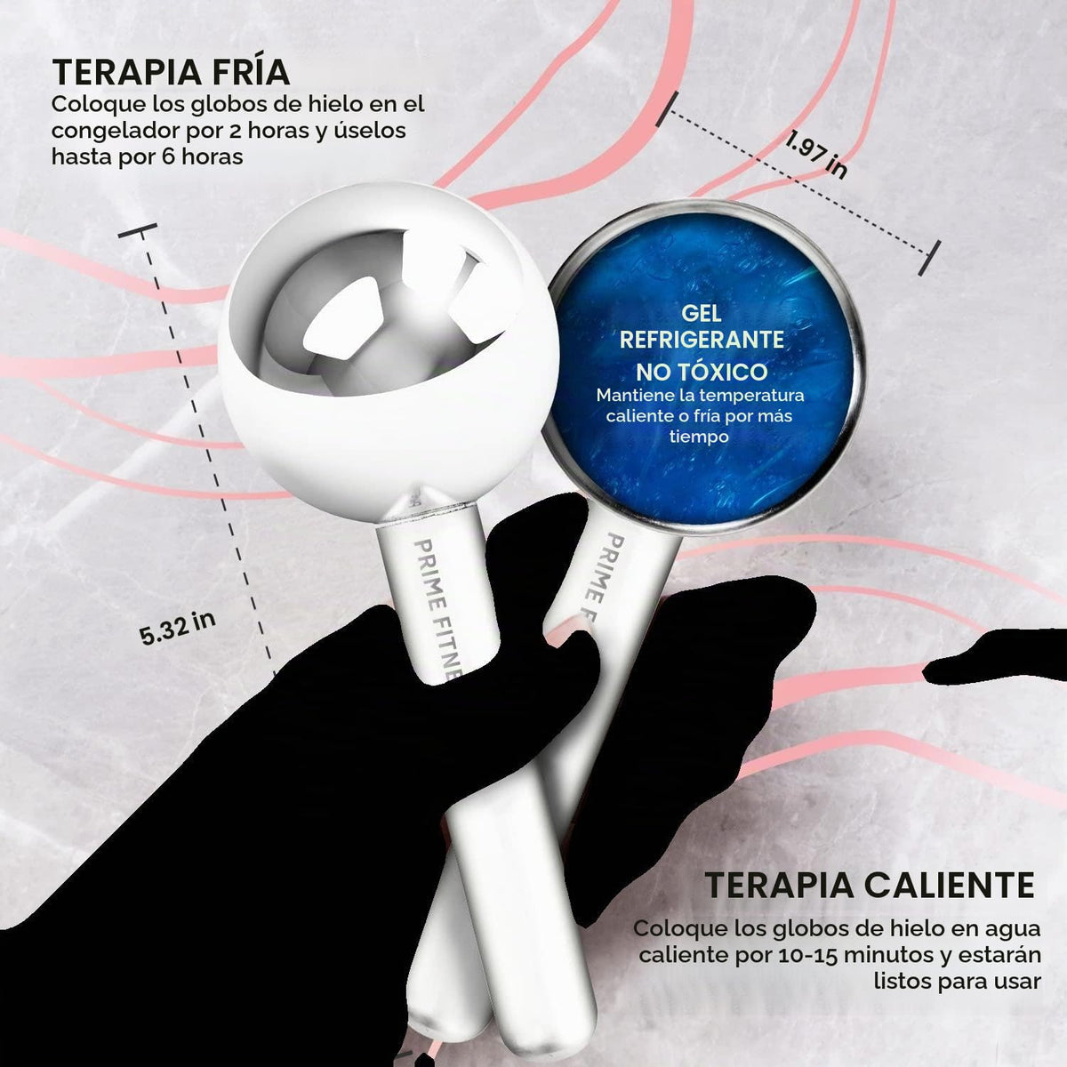 Globos de hielo para tratamientos faciales | Rodillo de enfriamient...