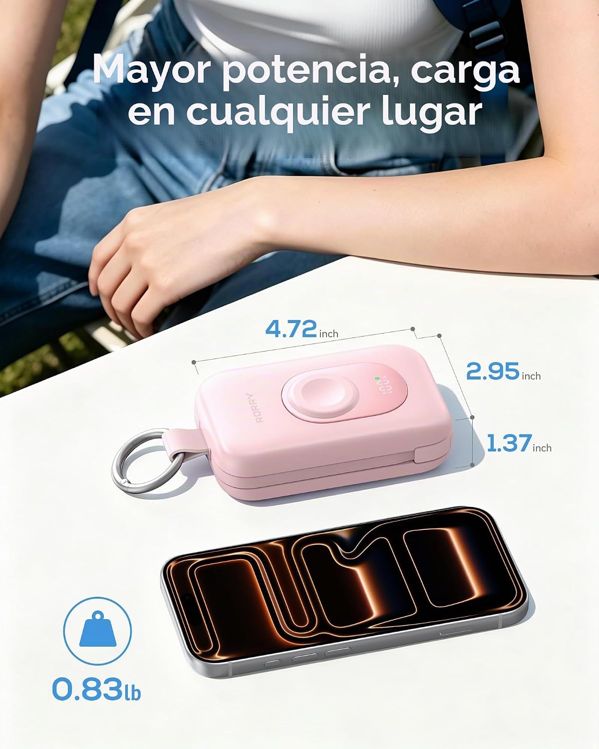RORRY Cargador portátil CharmGo, 20000mAh PD 30W cargador portátil...