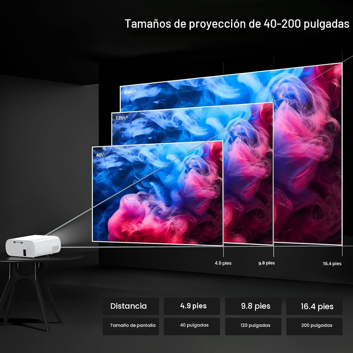 HOMPOW Proyector, Nativo 1080P Full HD Bluetooth Proyector con Alta...
