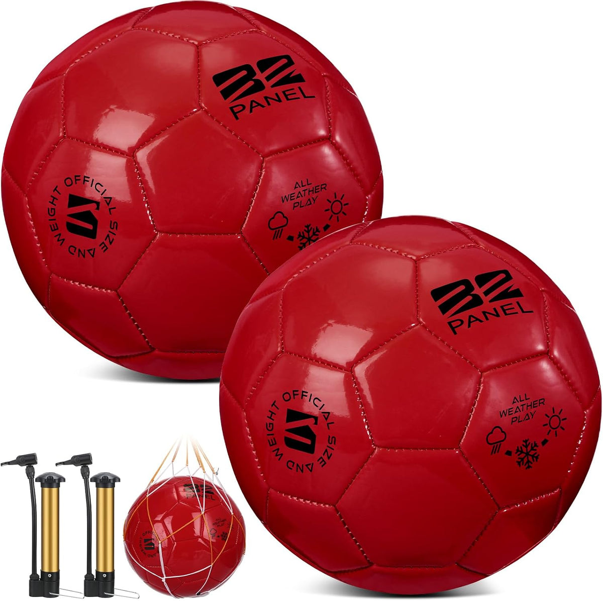 Shappy 2 pelotas de fútbol a granel con bolsa de malla de bomba | T...