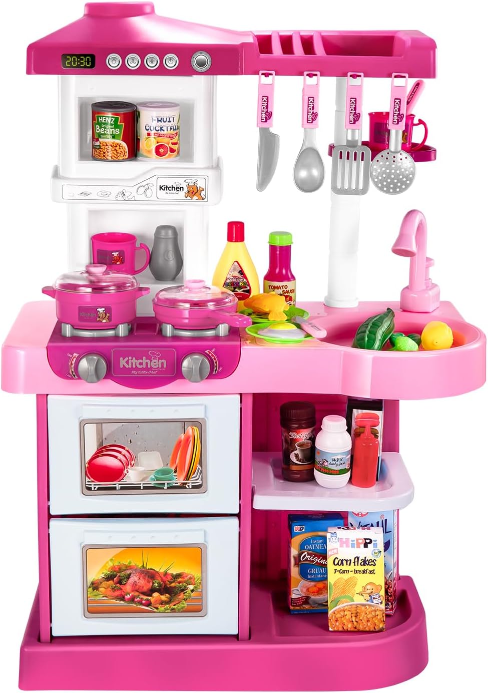 Juego de cocina para niños TEMI, 34 piezas, juguetes de cocina para...