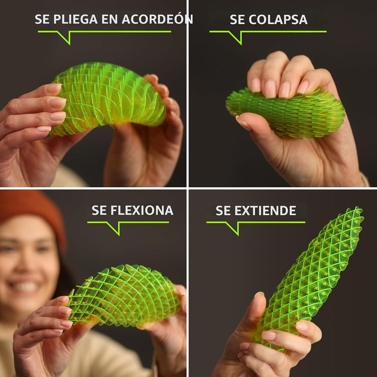 Morf Juguetes Antiestrés de Gusano - Juguetes Sensoriales 3D Flexib...