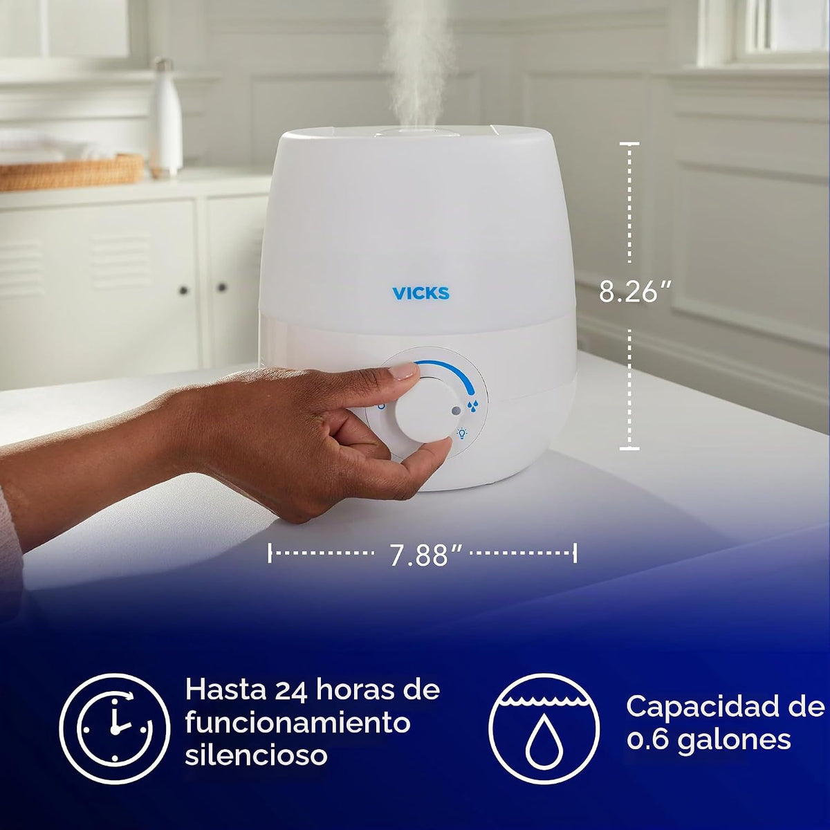 Vicks NaturalCare Humidificador ultrasónico de niebla fría (VUL530)...