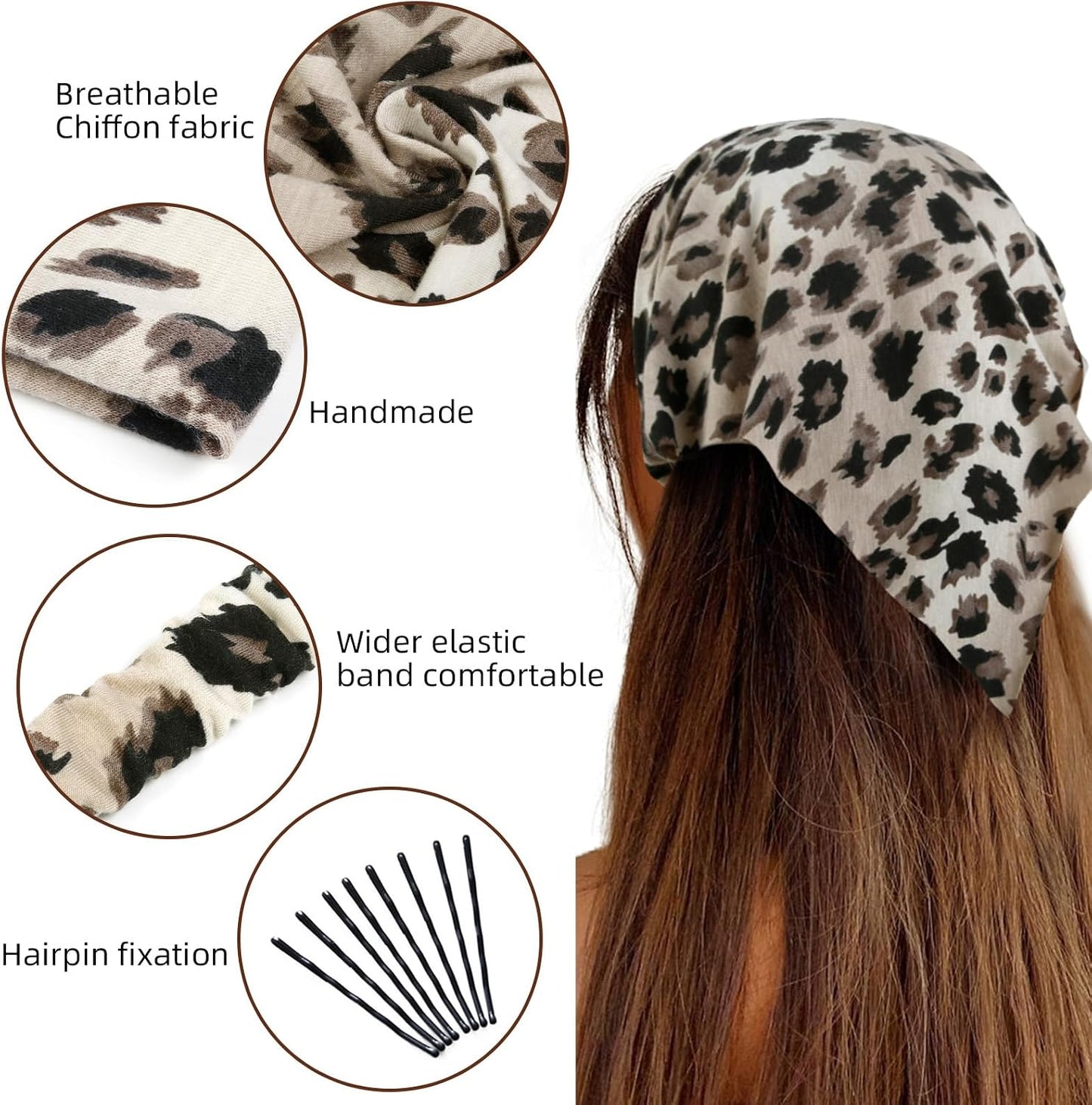 WOVOWOVO 8 unidades de diademas y bufandas para el cabello para muj...