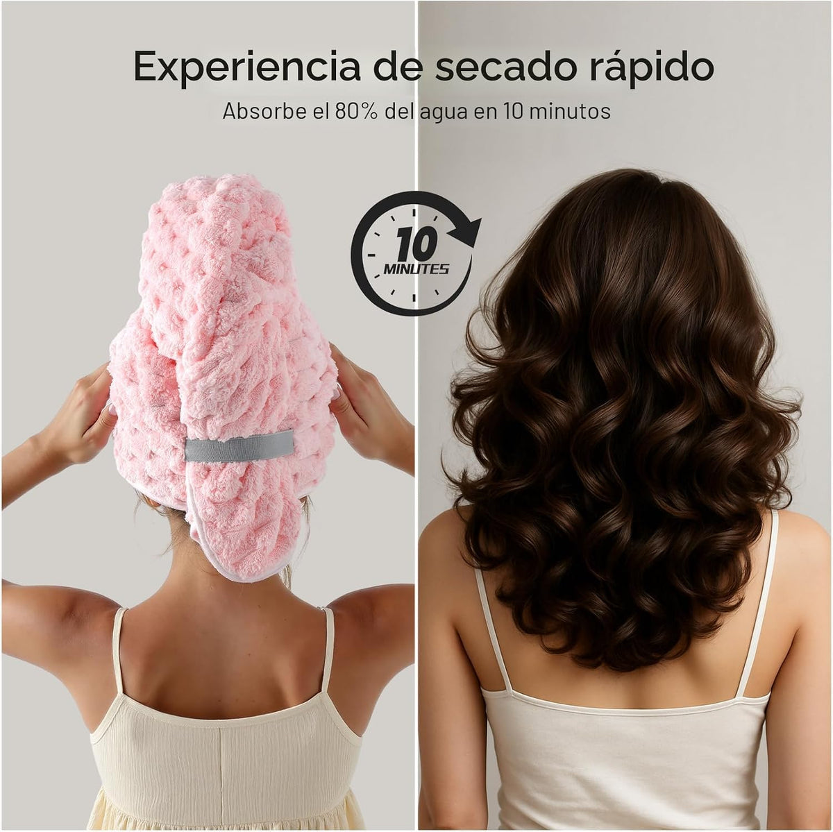 REDKISS Paquete de 3 Toallas de Microfibra para el Cabello - Toalla...