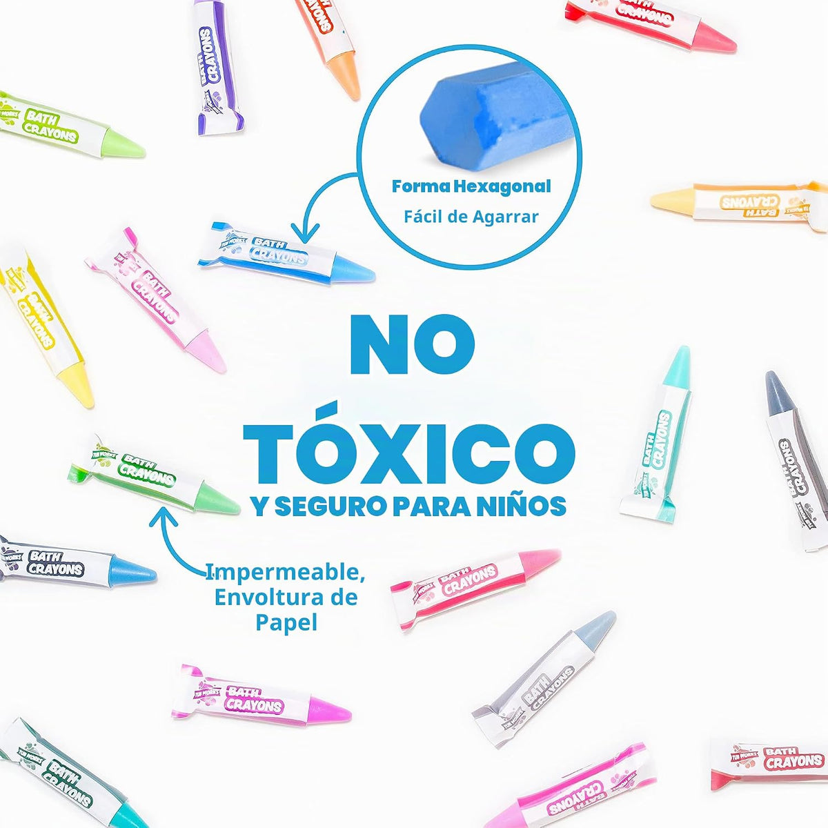 Tub Works® Smooth™ - Crayones de baño de juguete de baño, paquete d...
