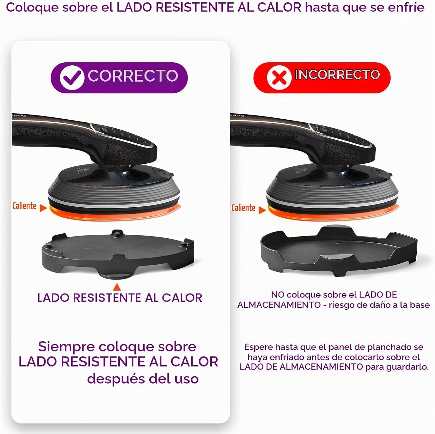 OGHom Vaporizador y plancha 2 en 1 para ropa, plancha de mano de 12...