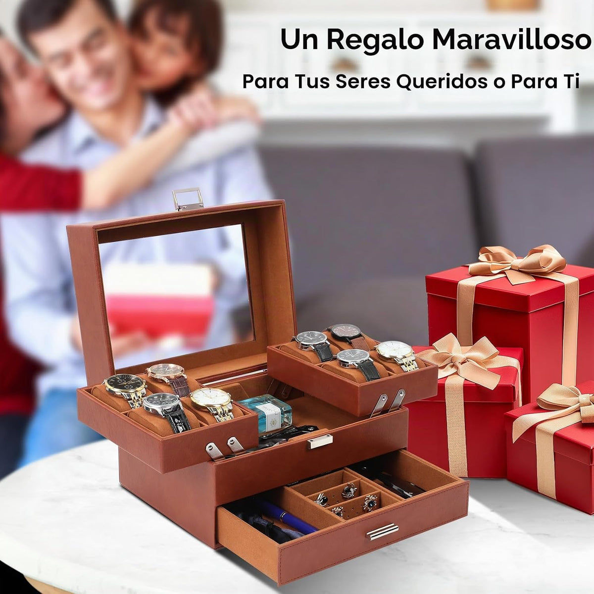 Dajasan Caja de Reloj, Caja de Reloj para Hombres, Caja de Exhibici...
