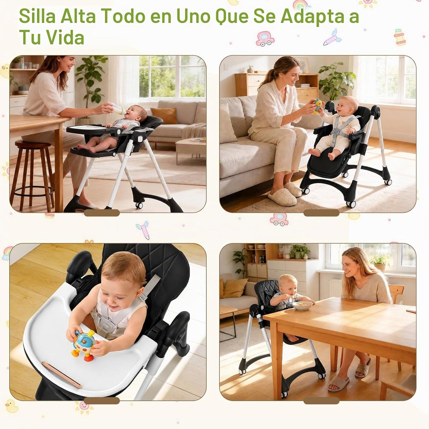 Sillas altas para bebés y niños pequeños, silla alta para bebé con...