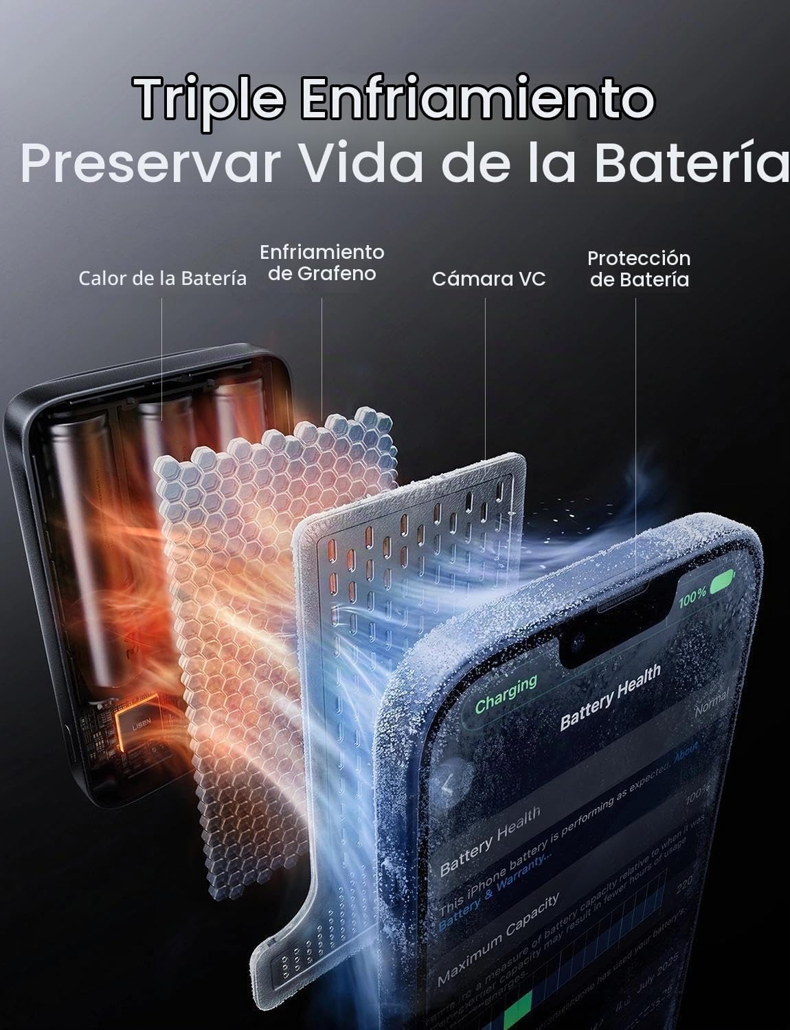 LISEN Qi2.2 25W para banco de energía Magsafe, carga rápida USB C d...
