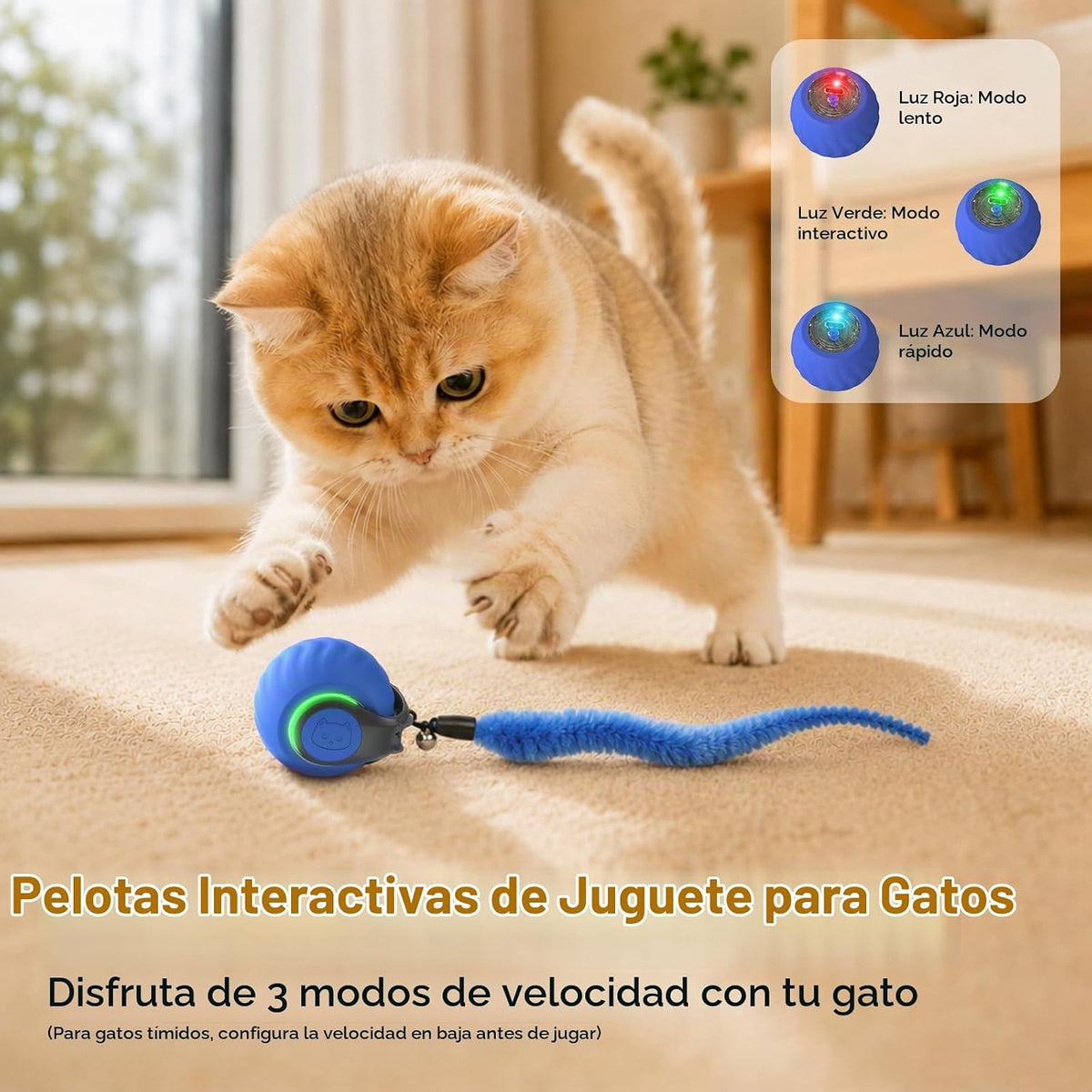 Juguetes interactivos para gatos 2026 con sonidos de pájaros y 3 mo...