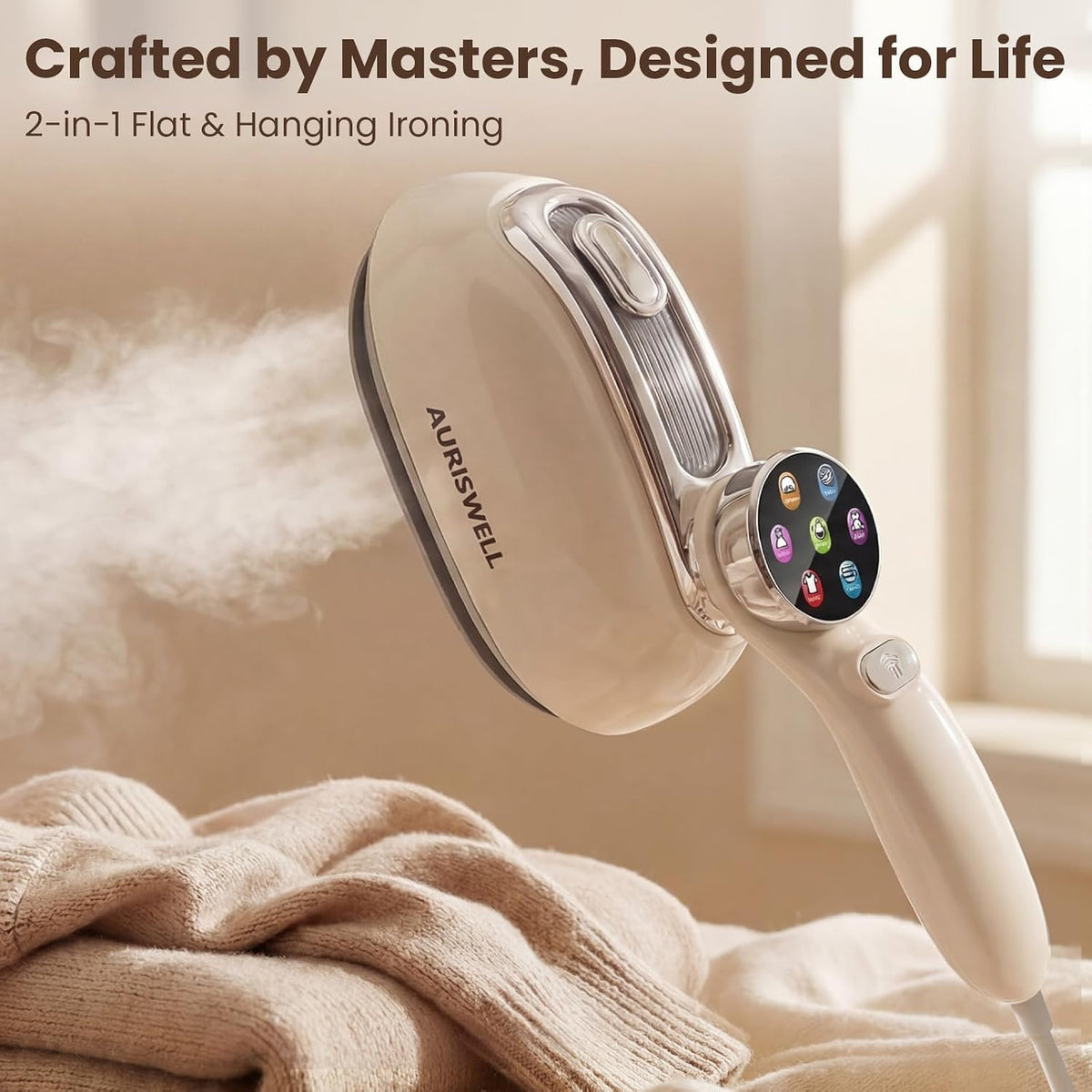AURISWELL Vaporizador de mano para ropa, vaporizador portátil 2 en...