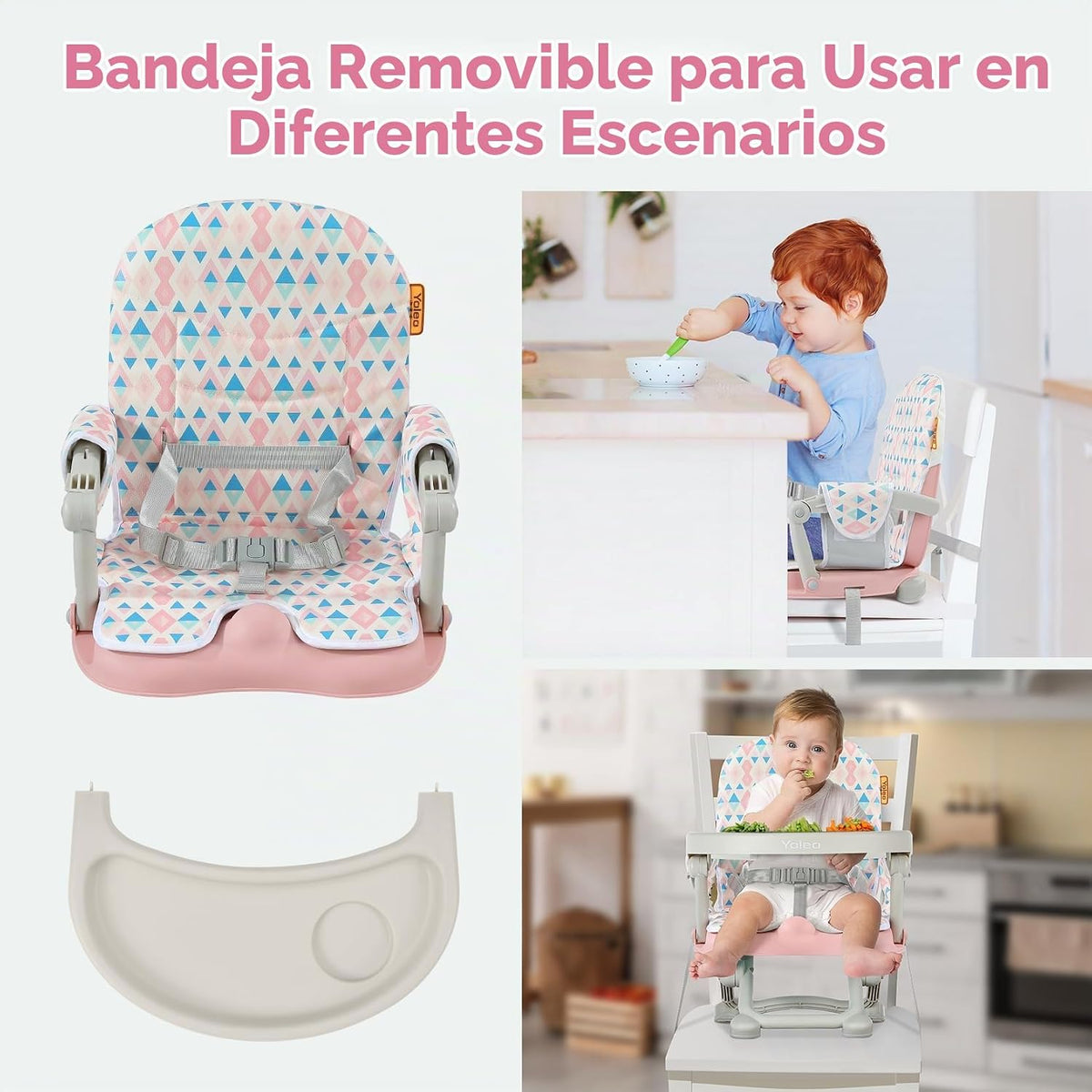 YOLEO Silla alta para bebé, asiento elevador para mesa de comedor,...