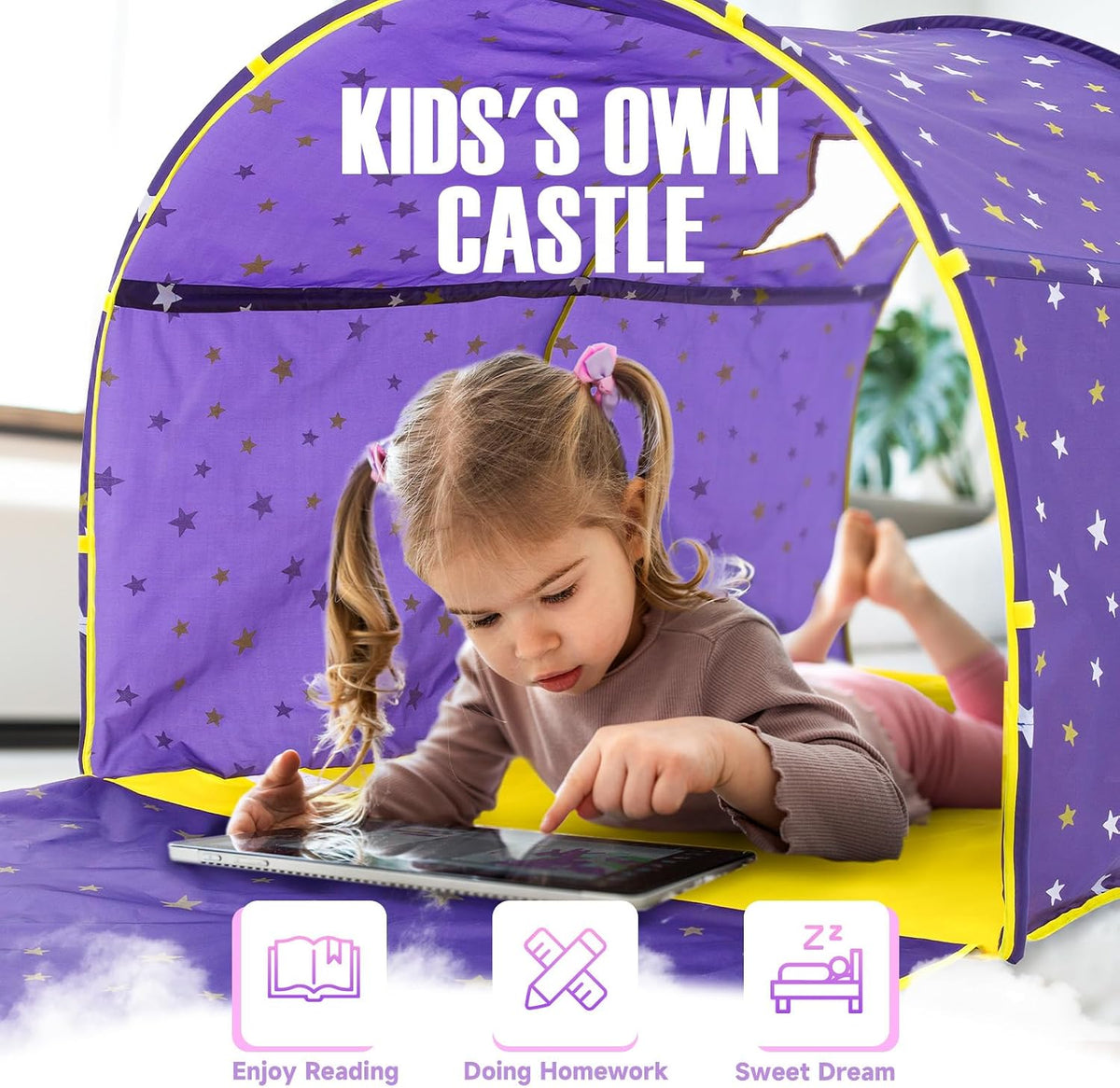 Alvantor® Starlight Toldo para cama de ensueño para niños, tienda d...