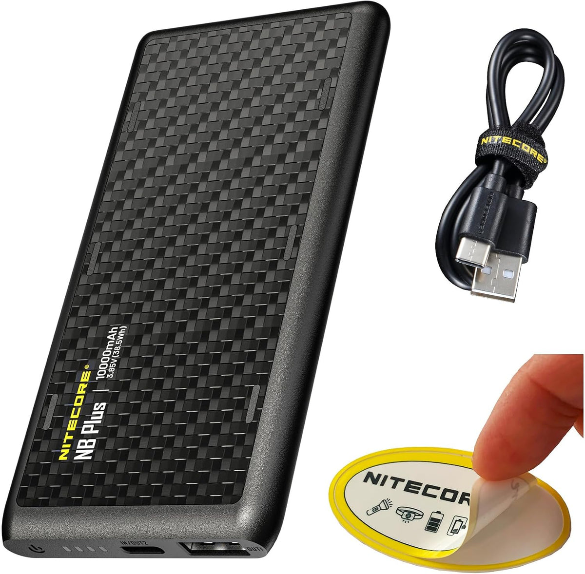 Nitecore NB Plus - Banco de energía de 10,000 mAh, ultra ligero y d...