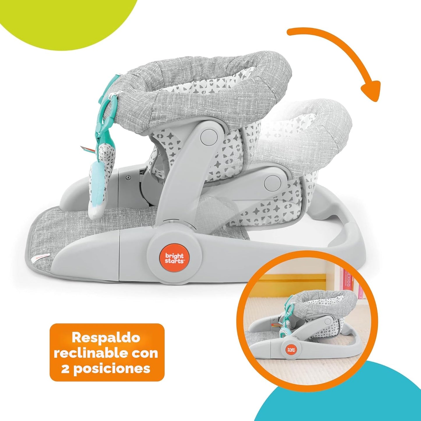 Bright Starts Learn-to-Sit Asiento de suelo para bebé, 2 posiciones...