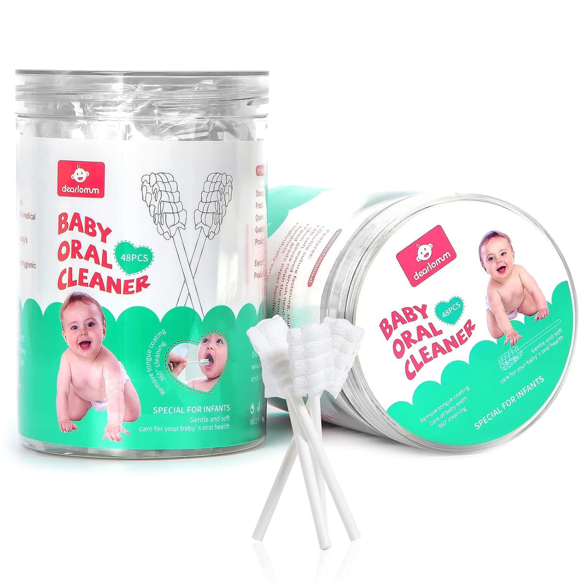 dearlomum Limpiador de lengua para bebé, cepillo de dientes para re...