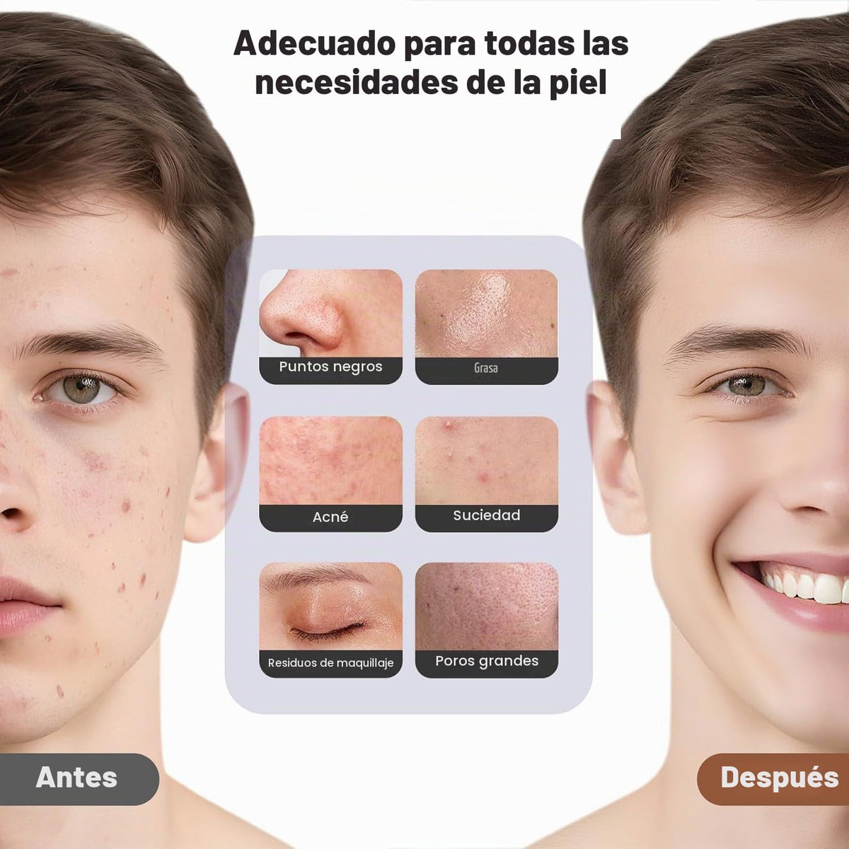 PRITECH Cepillo de limpieza facial, depurador facial de silicona re...
