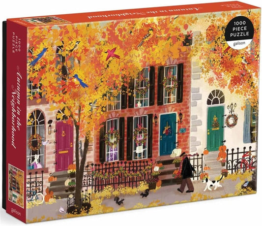 Rompecabezas de 1000 piezas de Galison Autumn in The Neighborhood,...