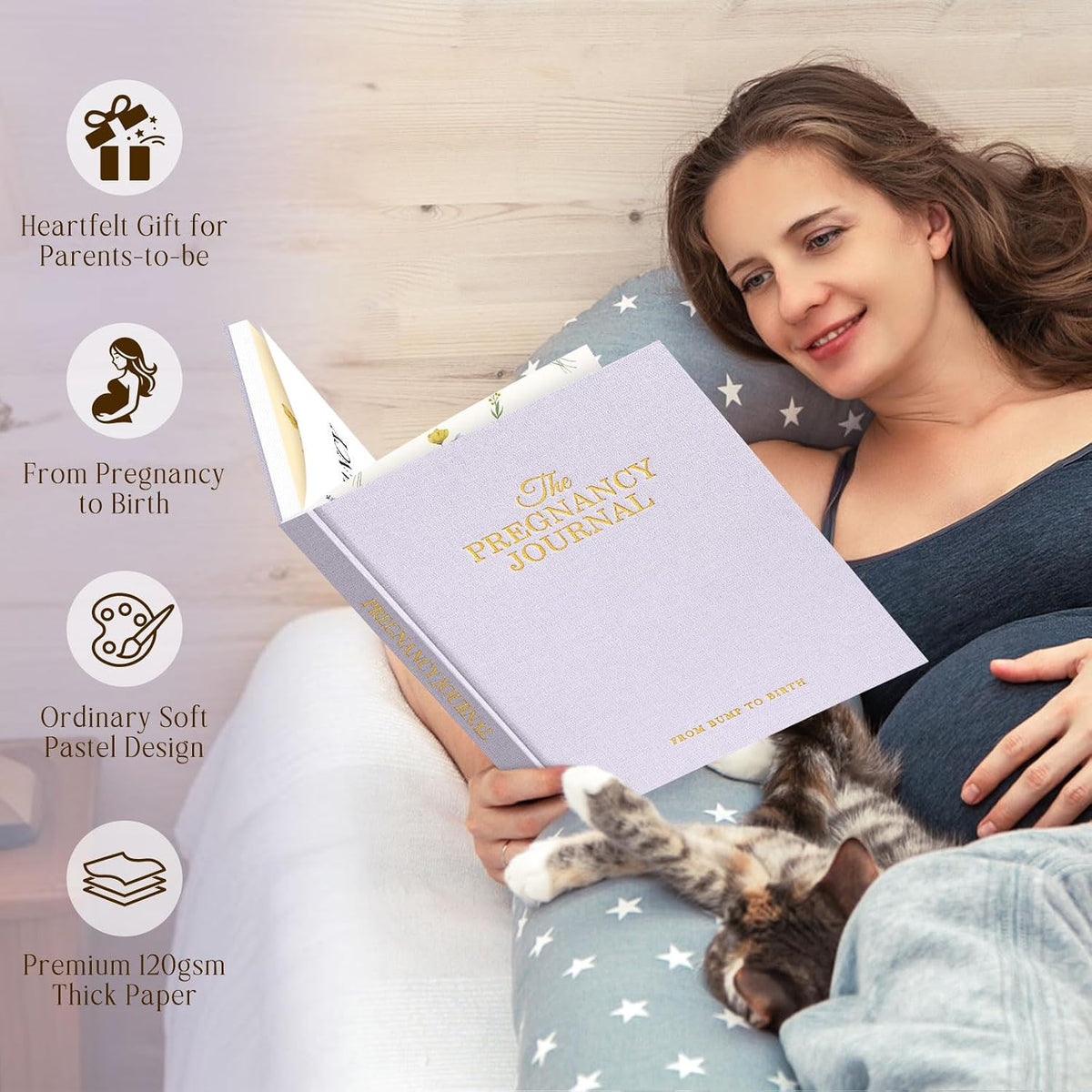 Lanpn Mi Diario de Embarazo Libro de Memoria para Mamá Primeriza, A...