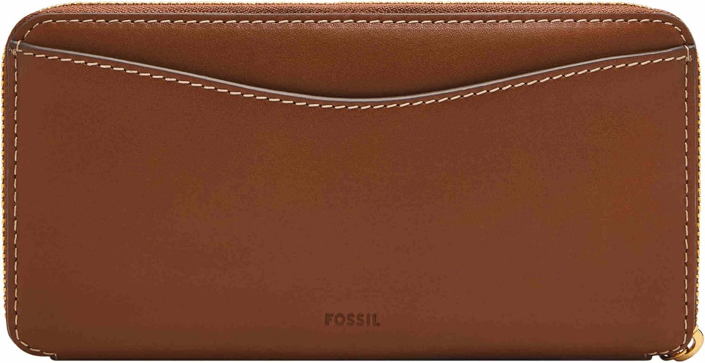 Fossil Lennox - Cartera de piel con cremallera alrededor para mujer...
