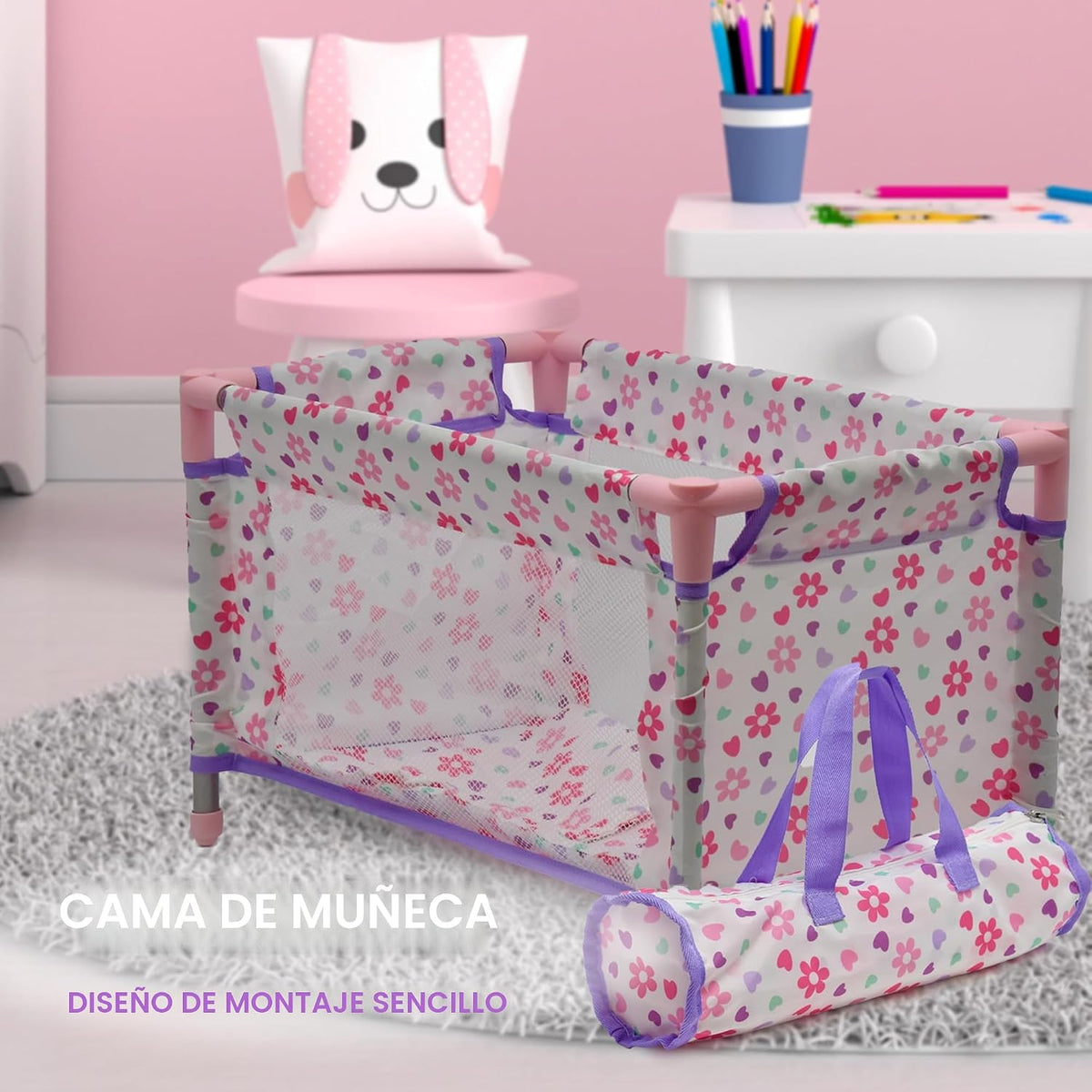 Juego de cama y columpio para bebé, accesorios para muñecas, juego...