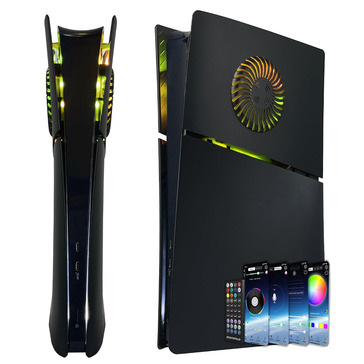 Placas de Cubierta para PS5 Slim Digital Edition con Tira de Luz RG...
