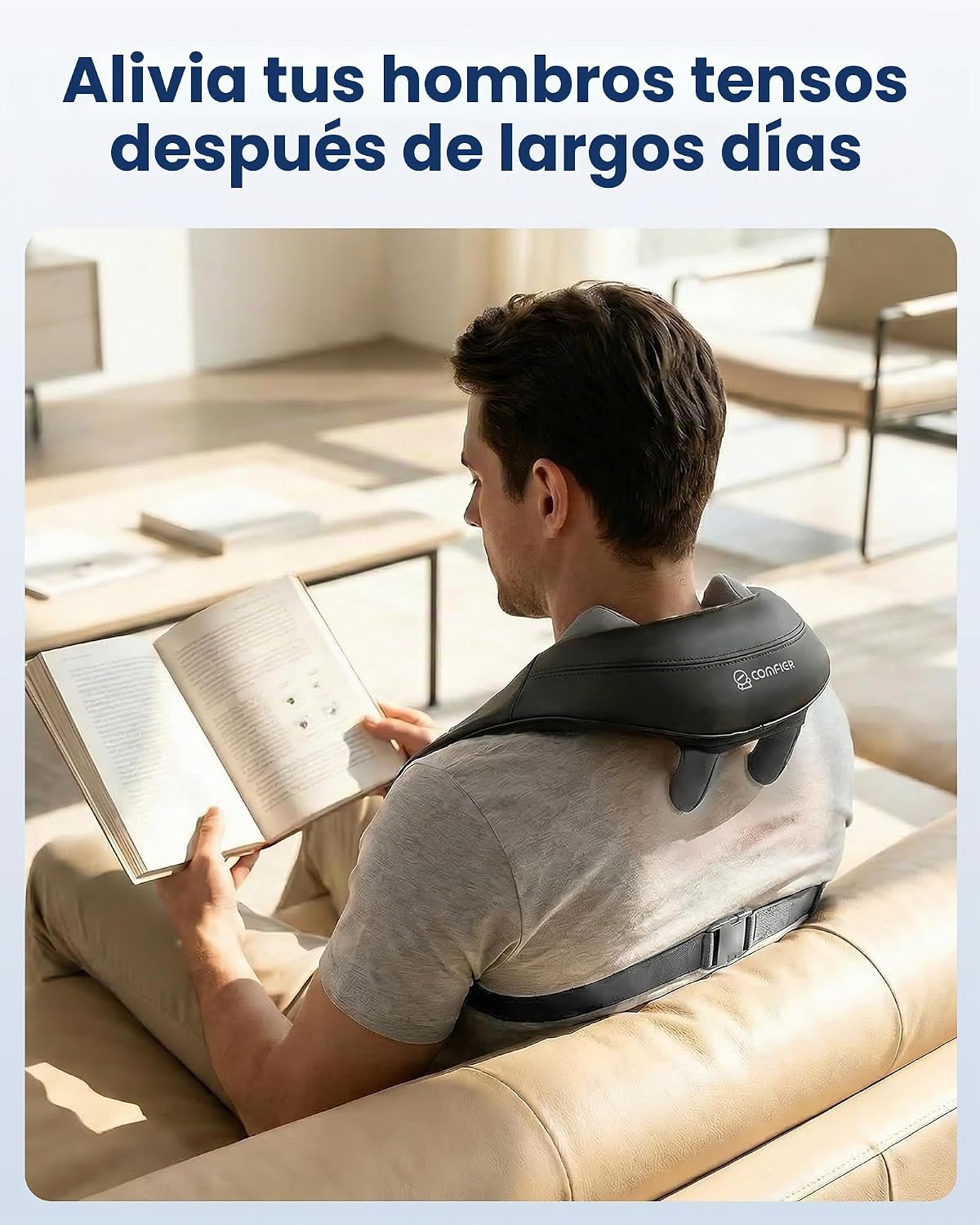 Masajeador Inalámbrico de Cuello y Hombro COMFIER con Calor, Masaje...