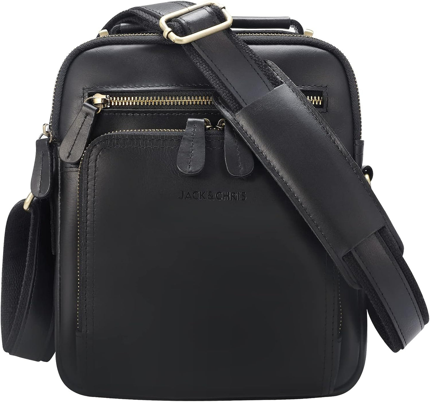 Jack&amp;Chris Bolso Mensajero de Cuero para Hombre, Bolso Bandoler...