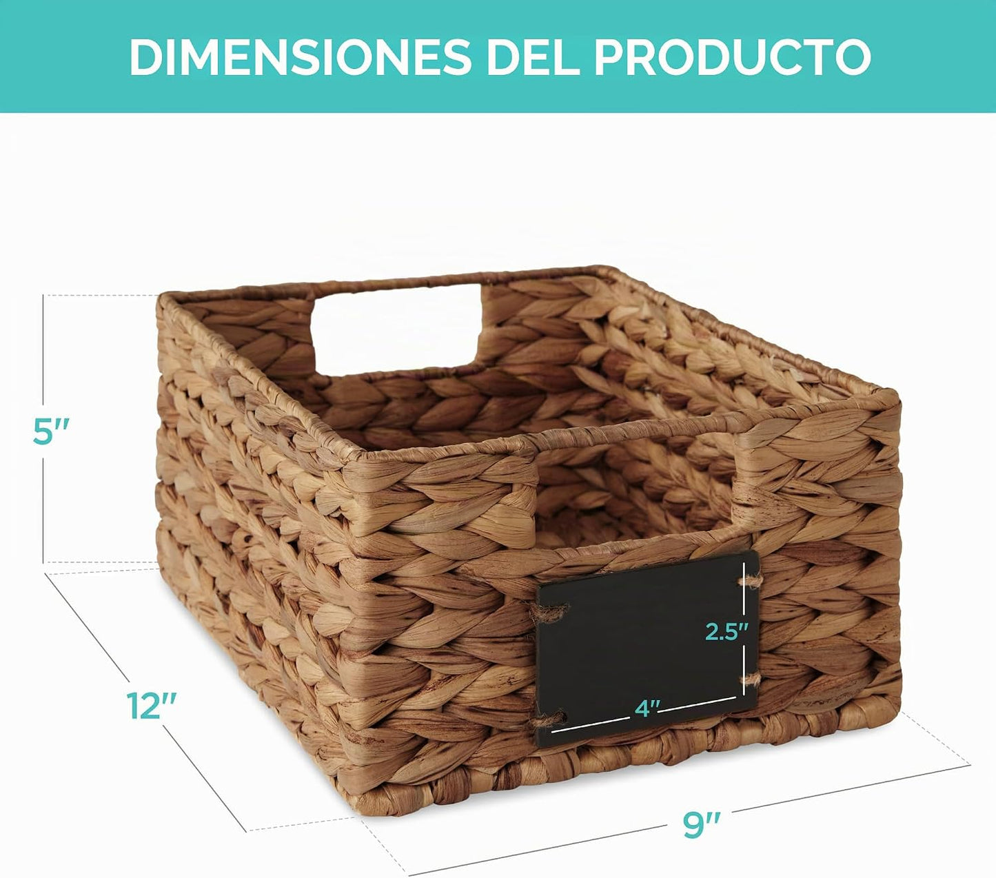 Best Choice Products Juego de 4 cestas de despensa de jacinto de ag...
