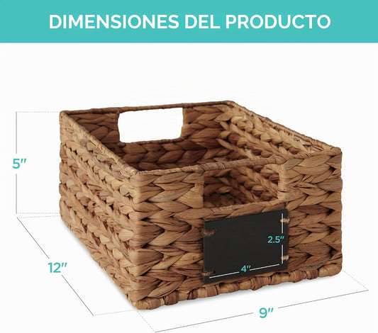 Best Choice Products Juego de 4 cestas de despensa de jacinto de ag...