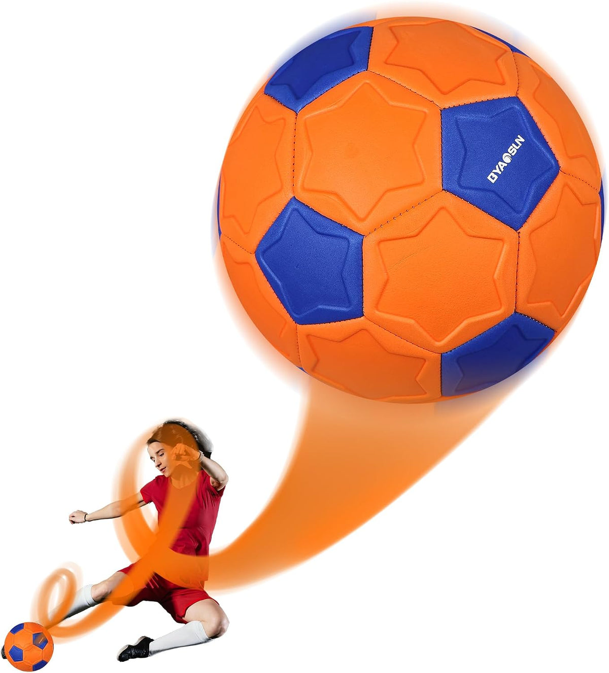 BYAOSUN Pelota de fútbol curva tamaño 4, pelotas suaves para desvia...