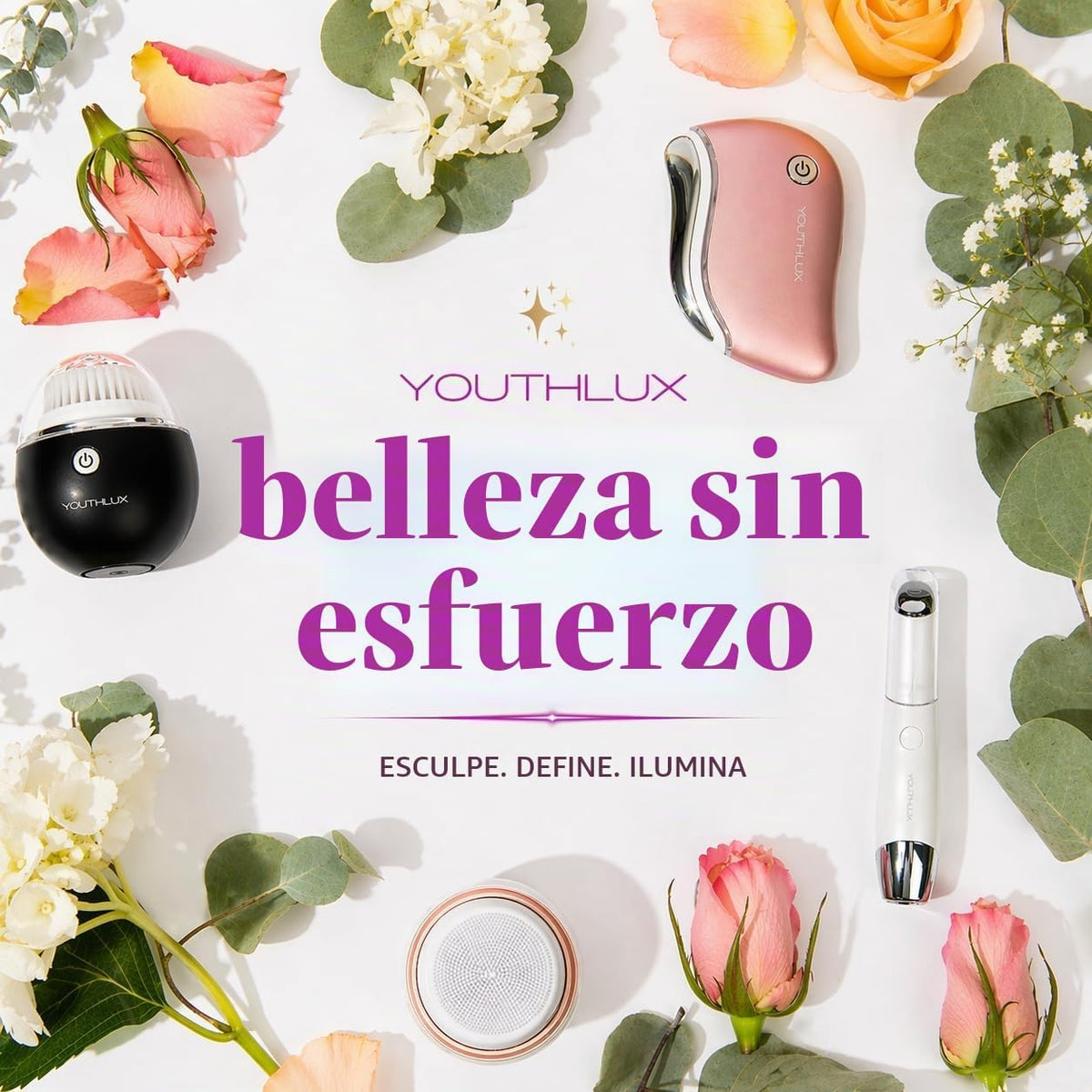 YOUTHLUX ProSculpt - Masajeador facial Gua Sha calentado, herramien...