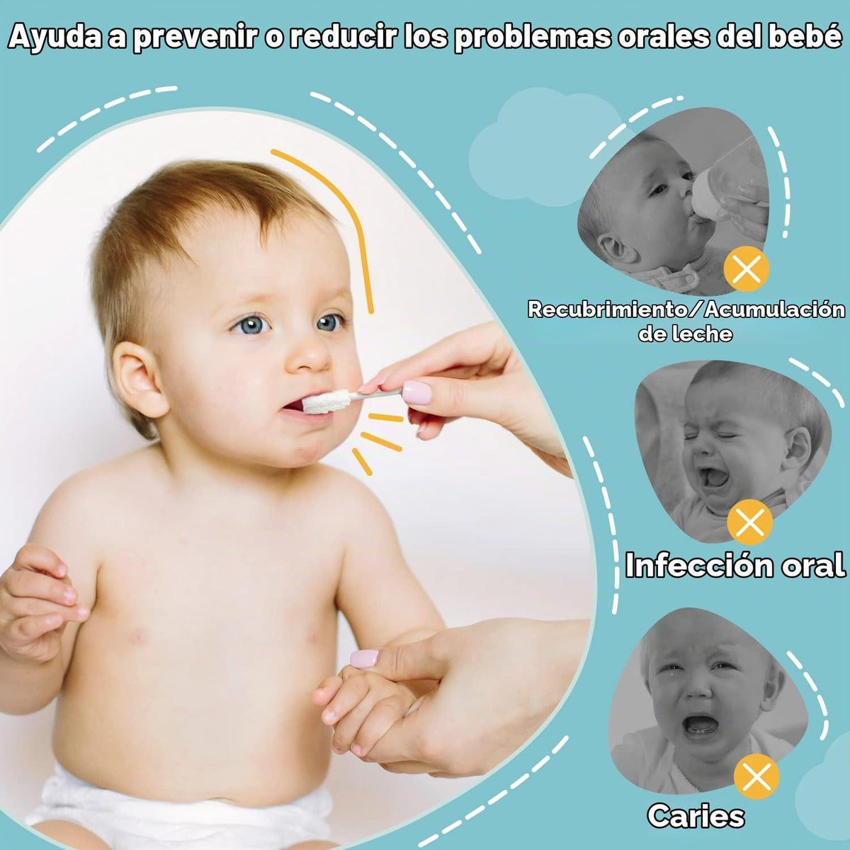 Papablic Limpiador de lengua de bebé para boca bucal infantil, dese...