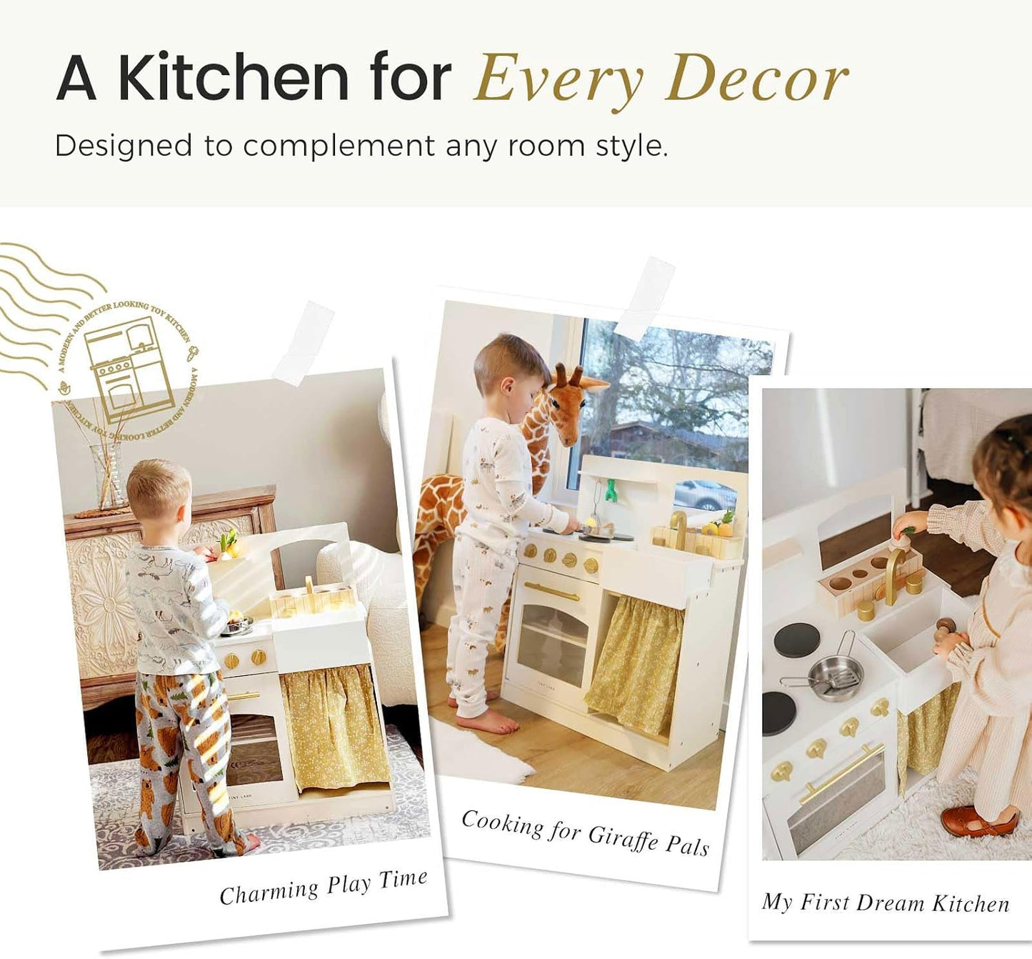 Tiny Land Juego de cocina para niños pequeños, juego de cocina de m...