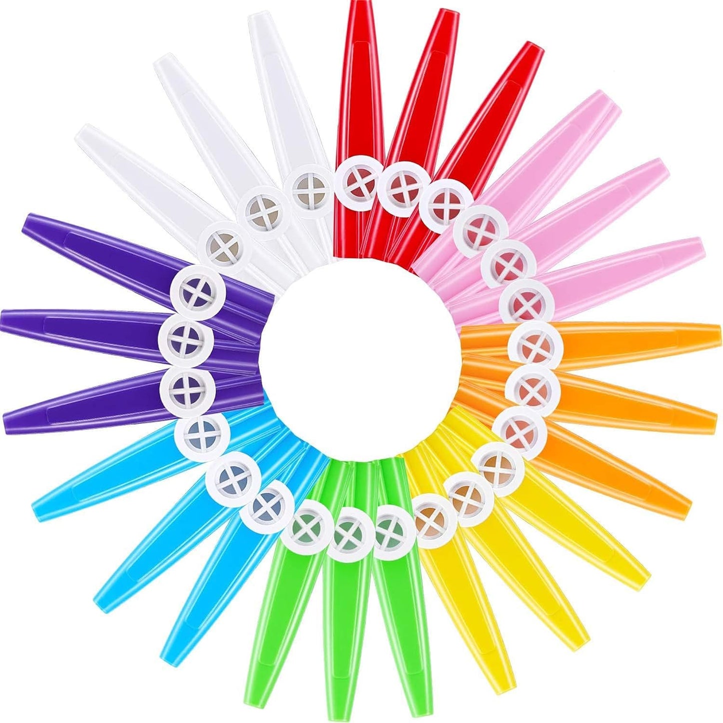 Blulu Paquete de 24 piezas de 8 colores de Kazoos de fiesta, paquet...