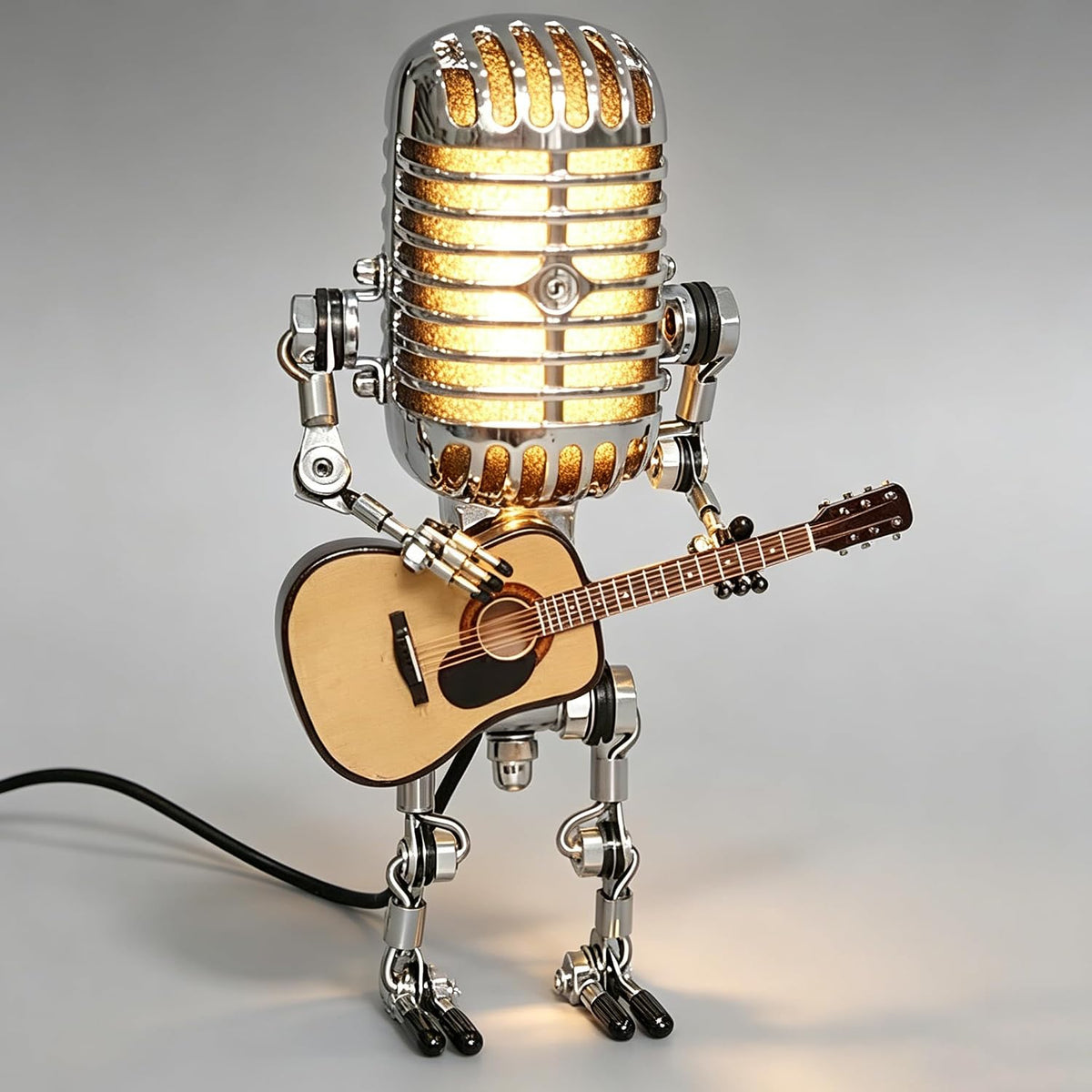 Lámpara de guitarra con micrófono vintage, regalos geniales de guit...