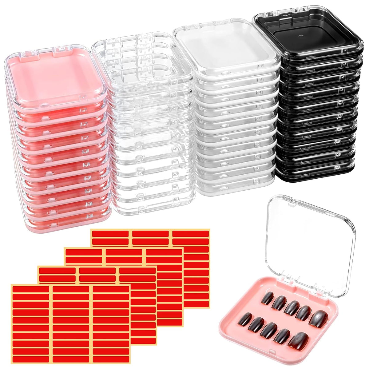 40 recipientes a presión, cajas de embalaje de uñas, contenedores d...