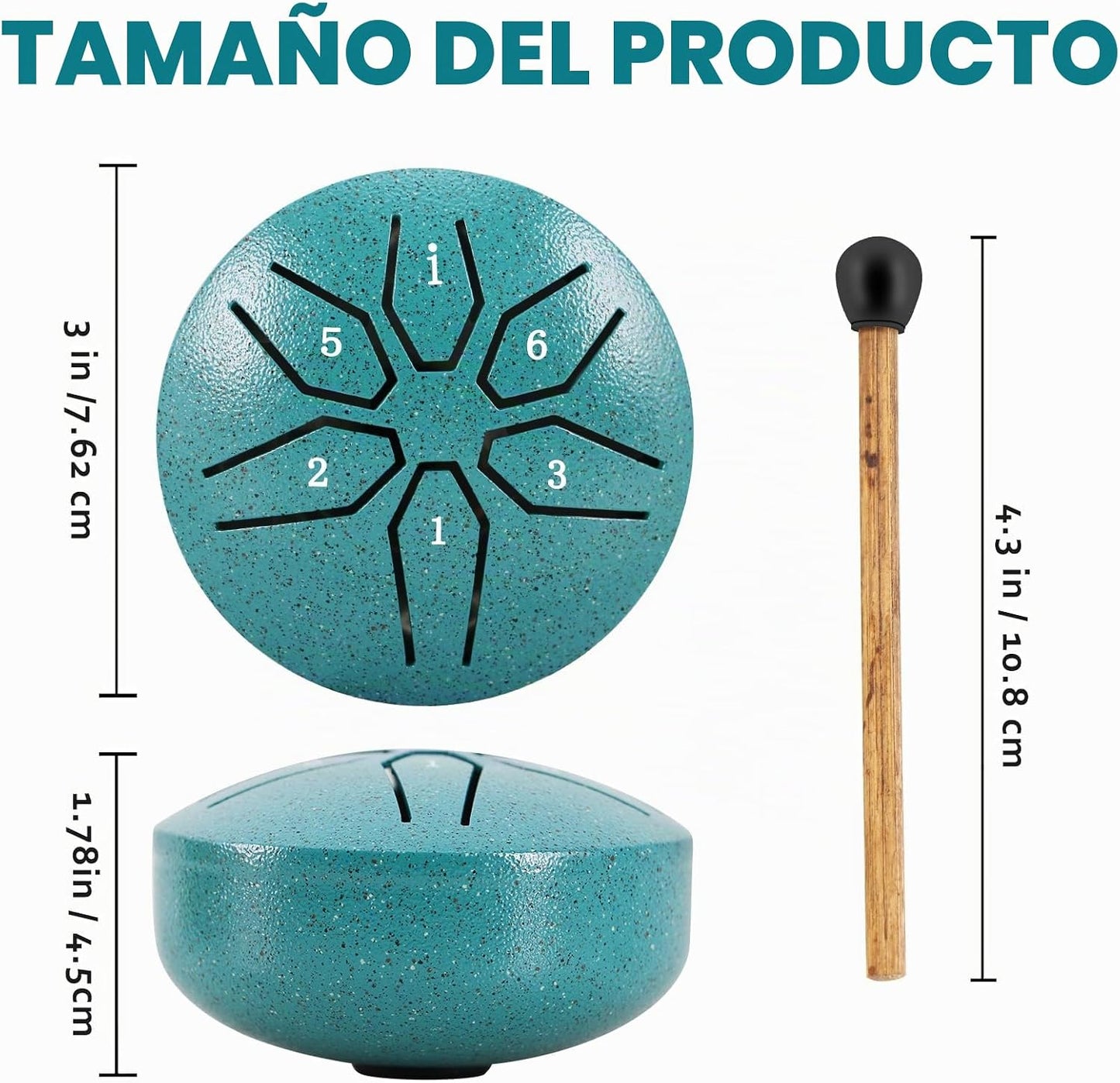 EASTROCK Mini Tambor de Lengua de Acero para Niños de 3 Pulgadas, 6...