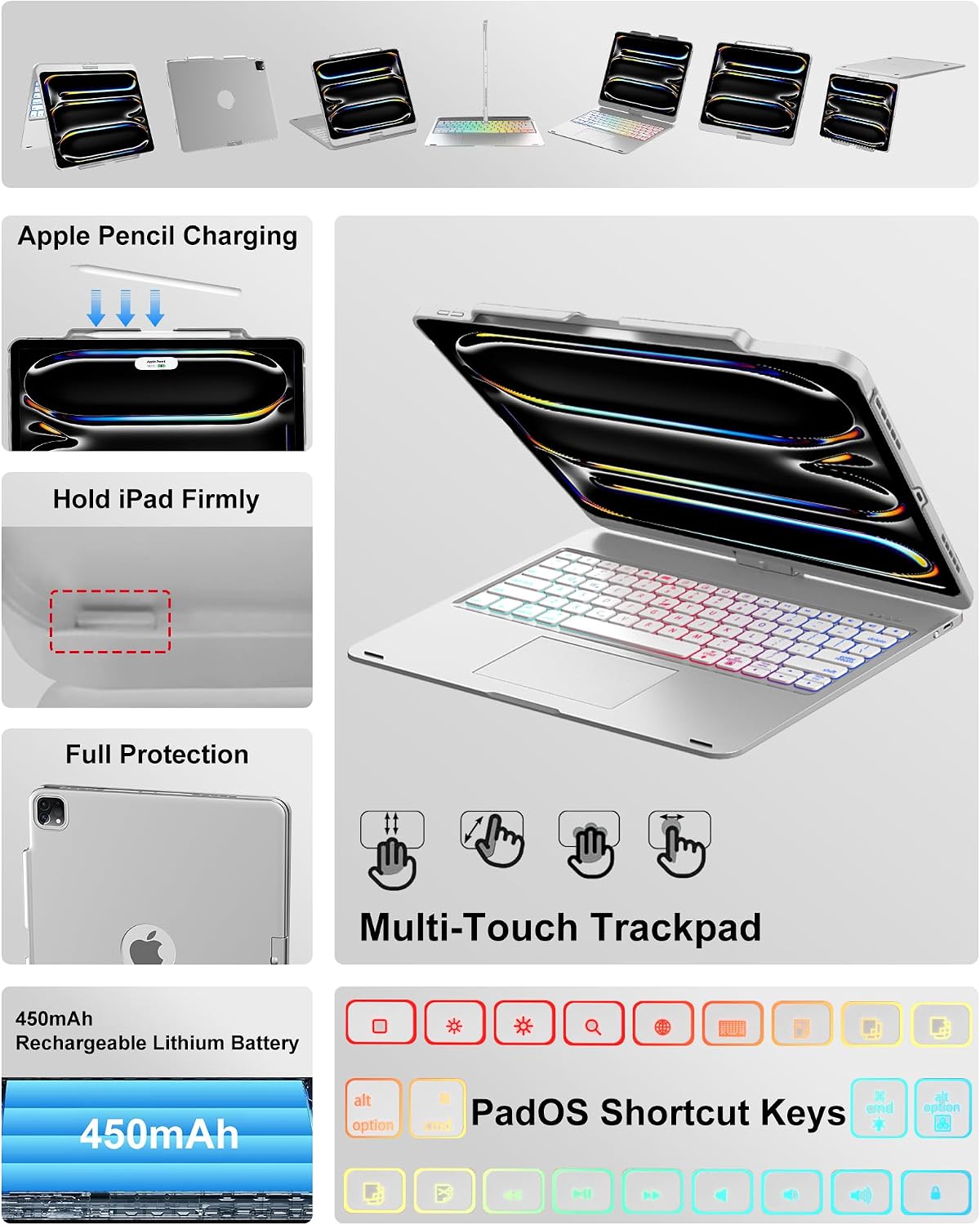 Funda giratoria con teclado para iPad Pro de 13 pulgadas M5\/M4 y i...