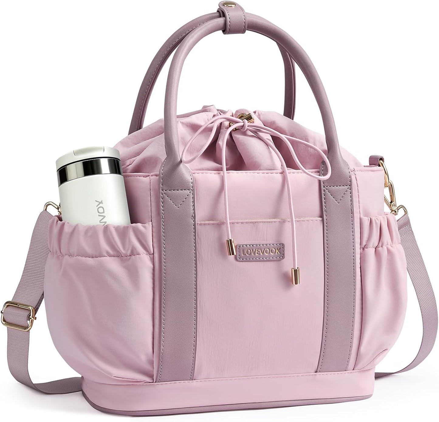 LOVEVOOK Drawstring Insulated Lunch Bag Women,Adult Lunch Box,Blue...